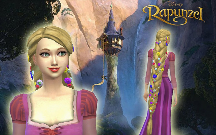 Sims 4 Rapunzel CC from Tangled  Hair  Dresses   More    FandomSpot - 28