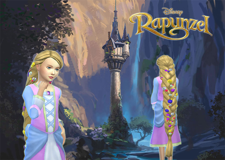 Sims 4 Rapunzel Cc From Tangled Hair Dresses And More Fandomspot