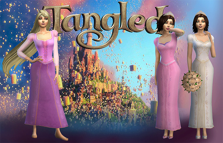 Tangled: Rapunzel Outfits / Sims 4 CC