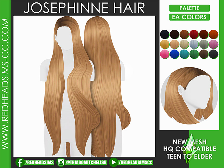 Josephinne Hair / Sims 4 CC