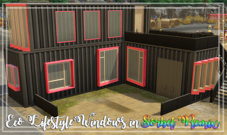 Eco Lifestyle Windows in Sorbets Remix by Momtrait Sims 4 CC