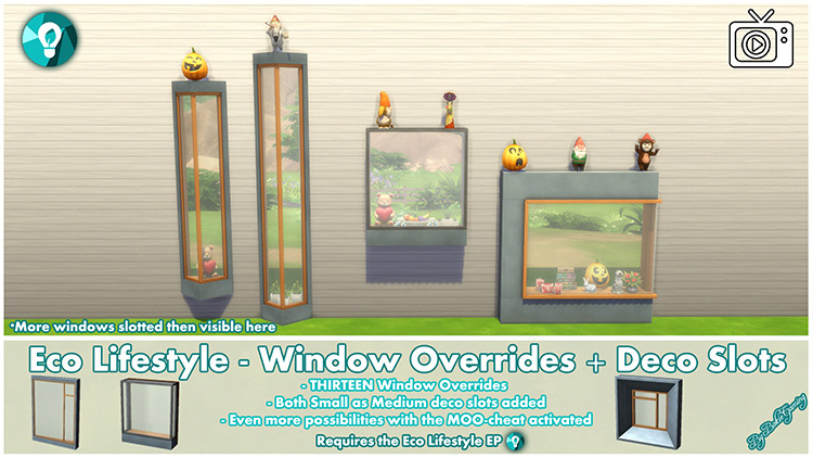 Windows + Deco Slots – Overrides by BakieGaming Sims 4 CC