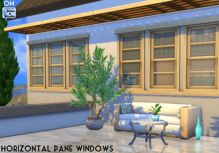 Horizontal Pane Windows by orangemittens Sims 4 CC