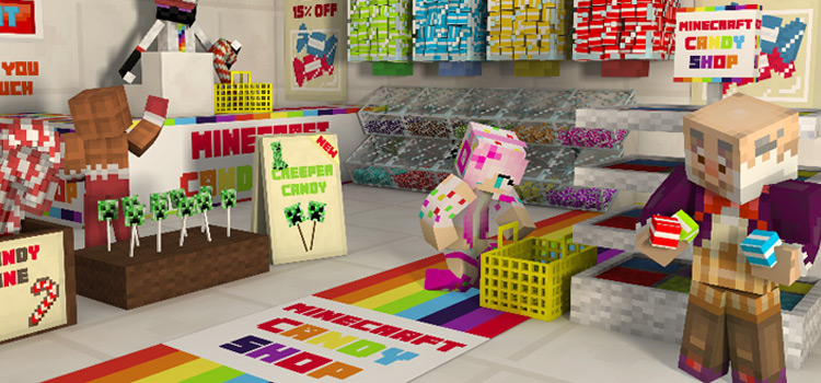 In a candy store (Minecraft)