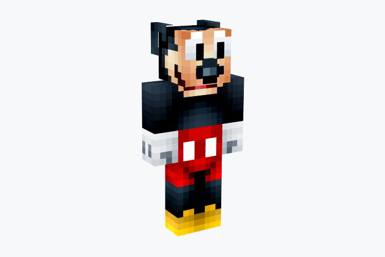 Cartoon Proportions Mickey Mouse Skin For Minecraft