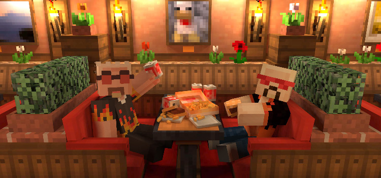 Guy Fieri in a restaurant (Minecraft)