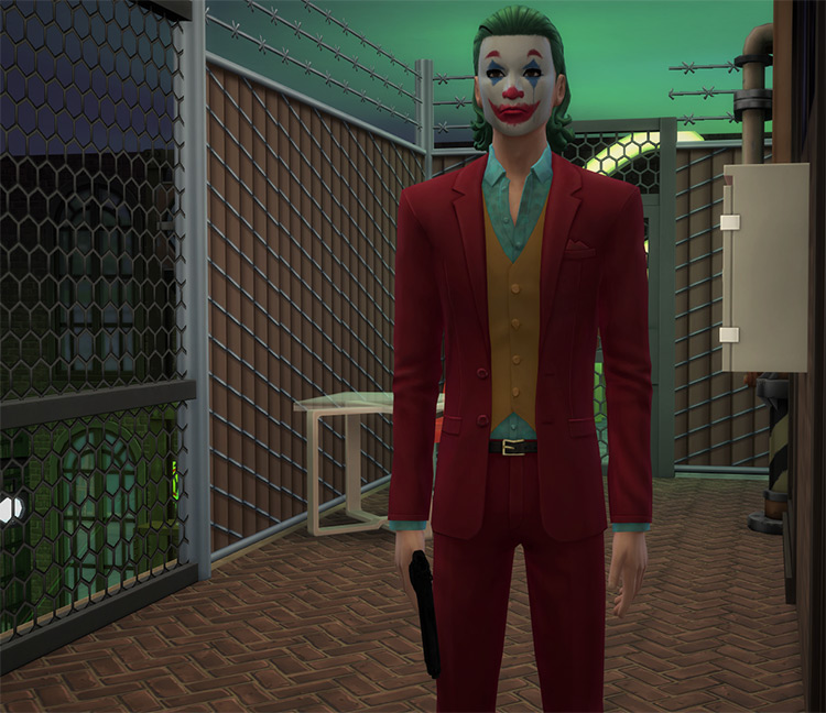 Joker 2019 Face Paint & Outfit by Rloca for Sims 4