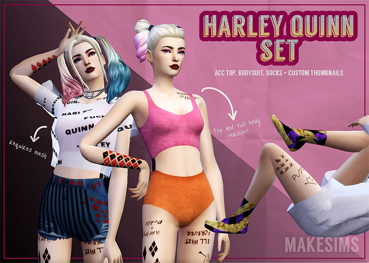 Harley Quinn Set by makesims TS4 CC