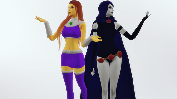 Raven and Starfire from DC Comics by plazasims TS4 CC