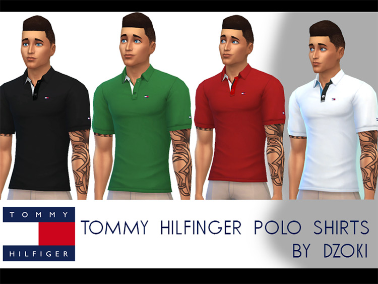 Tommy Hilfinger Polo Shirts v1 by Dzoki95 Sims 4 CC