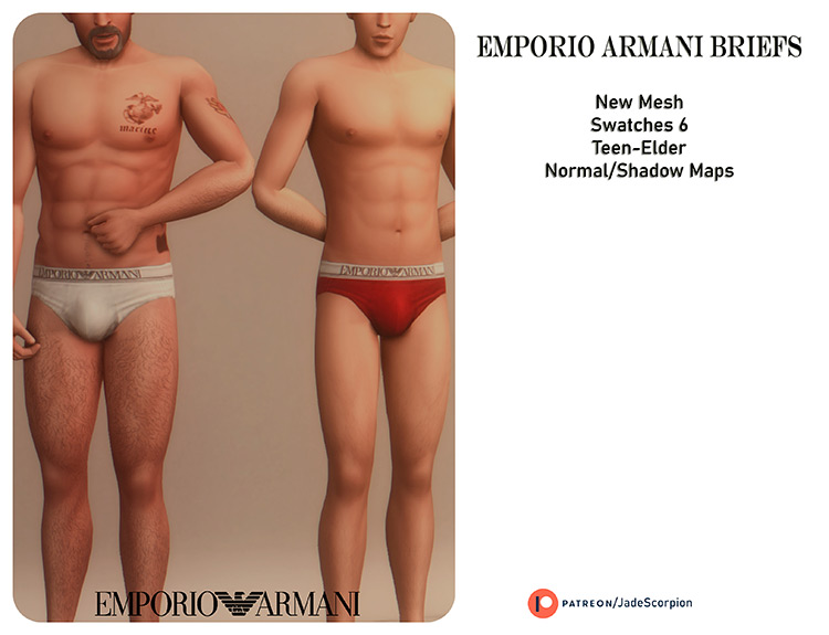 Emporio Armani Briefs by Jade Scorpion/JS-Sims for Sims 4