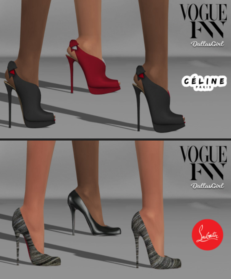 Celine Peep Toes & Louboutin Fifi’s by DallasGirl for Sims 4