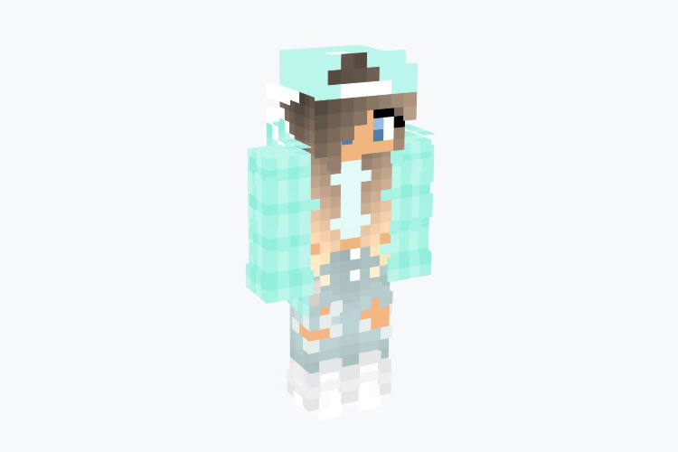 Aqua Girl Minecraft Skin