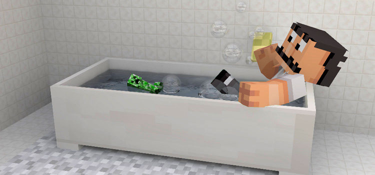Bob Belcher Minecraft Skin in Bathtub