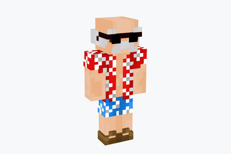Old Man Mustache Skin For Minecraft