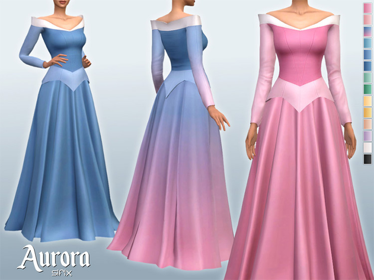 Aurora Dress / Sims 4 CC