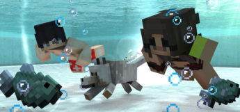 Swimming under water in Minecraft