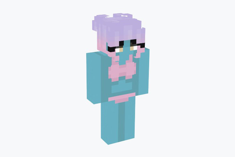 Blue Girl in Bikini Minecraft Skin