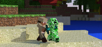 PI Steve killing a creeper (Minecraft)