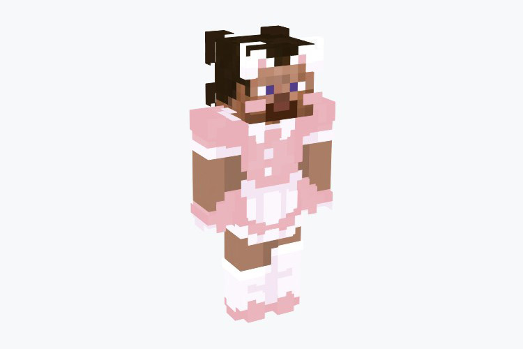 Pink Maid Steve Minecraft Skin
