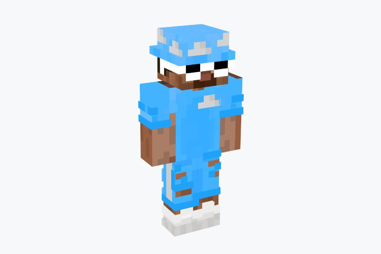 Sky Blue Steve Skin For Minecraft