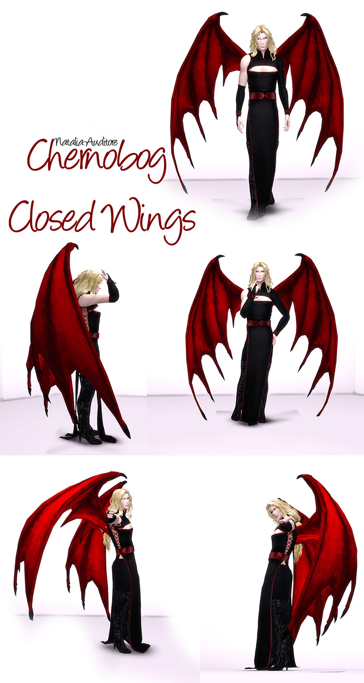 Chernobog Closed Wings / Sims 4 CC