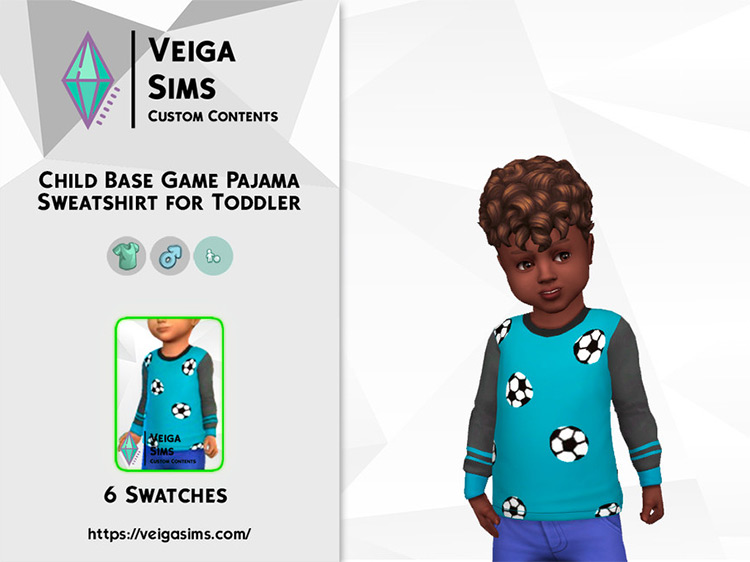 Child Base Game Pajama Shirt for Toddlers / Sims 4 CC