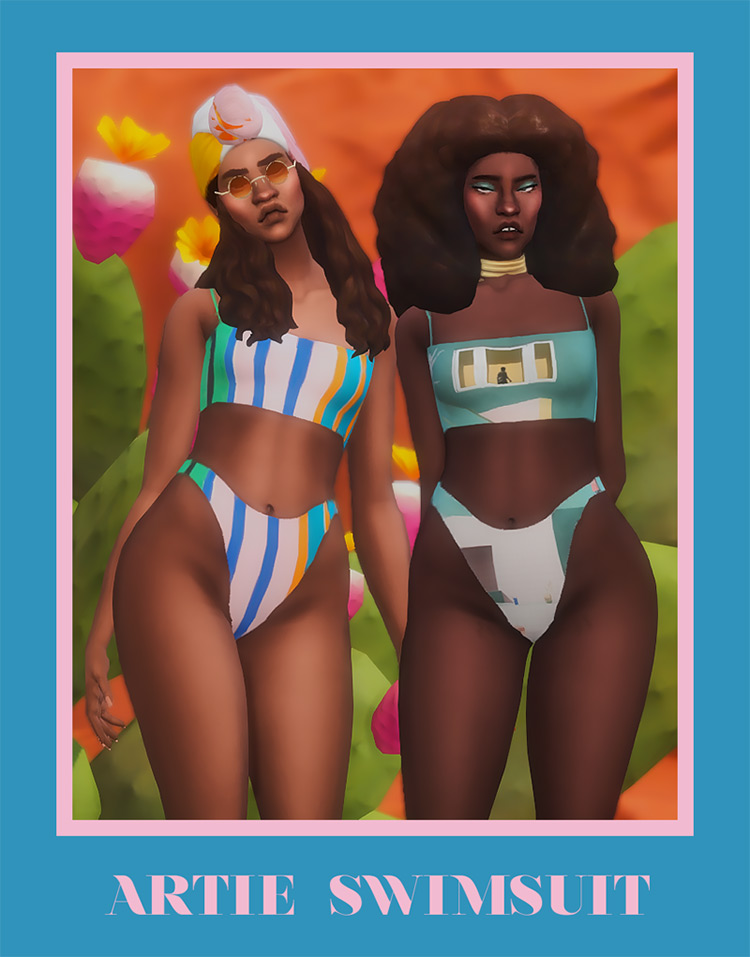 The Sims Resource - Color Block Bikini by LollaLeeloo