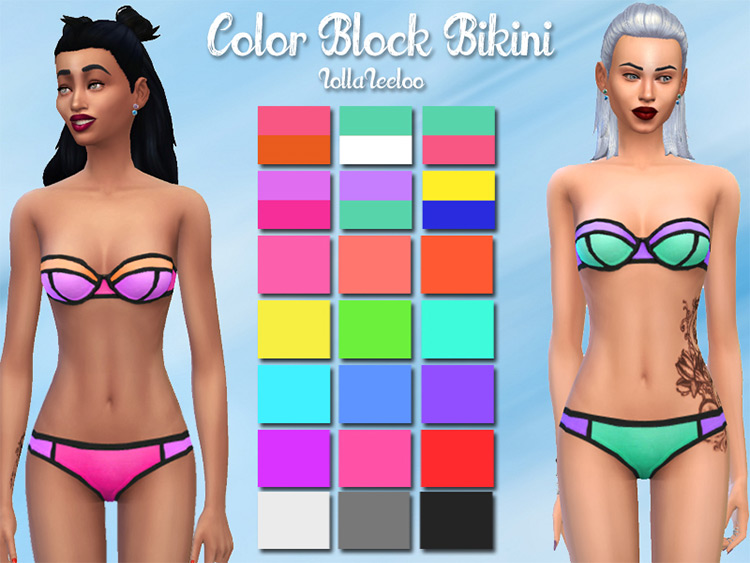 Color Block Bikini / Sims 4 CC