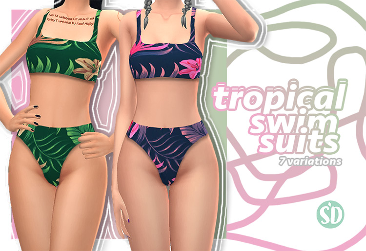 Tropical Swimsuit / Sims 4 CC