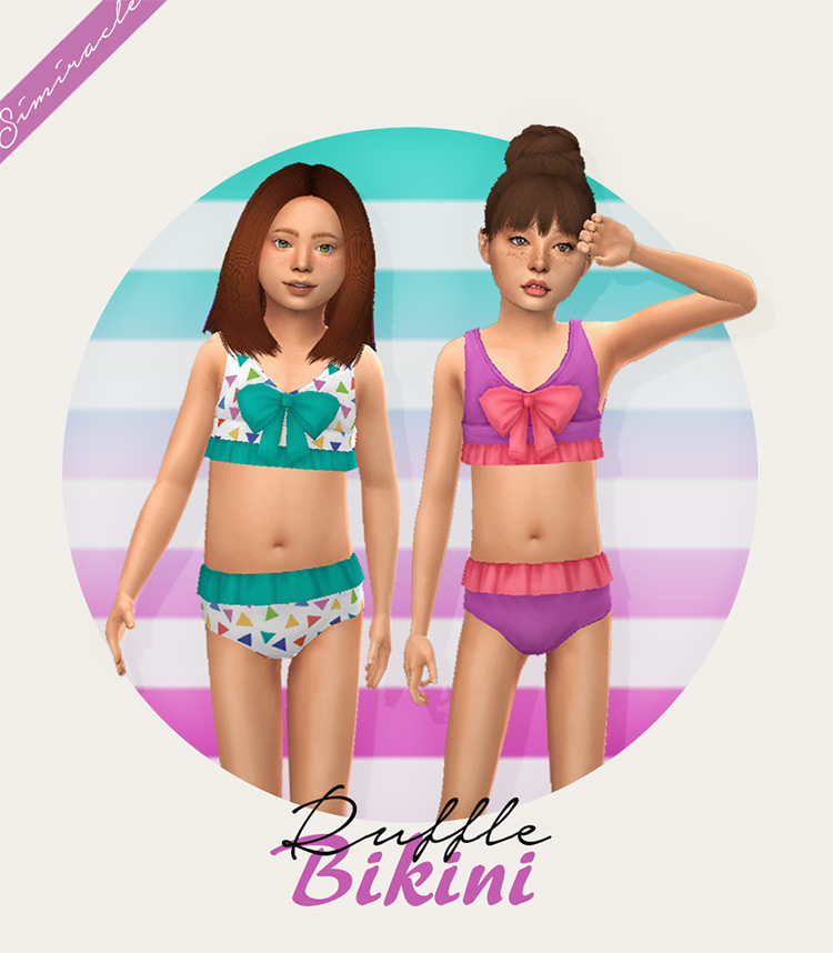 Ruffle Bikini with Bow / Sims 4 CC