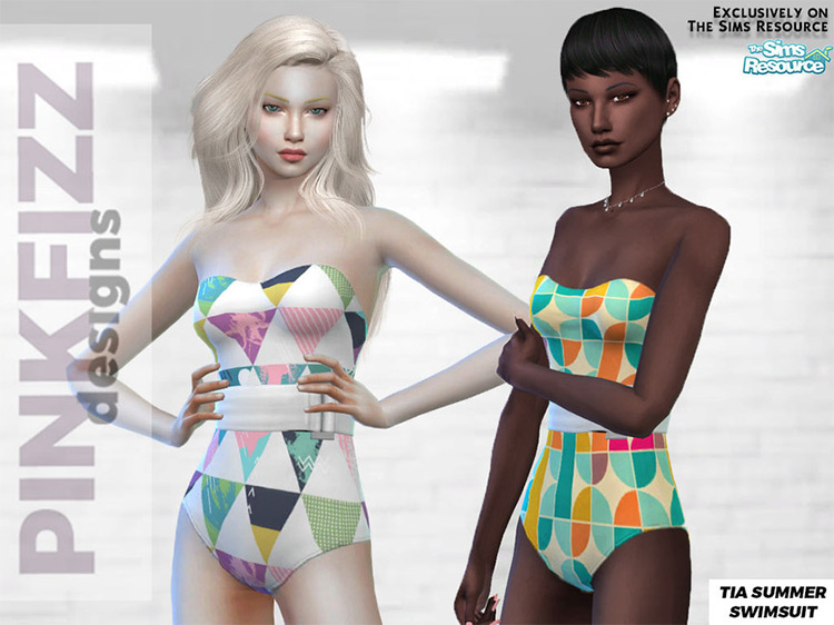 The Sims Resource - Color Block Bikini by LollaLeeloo