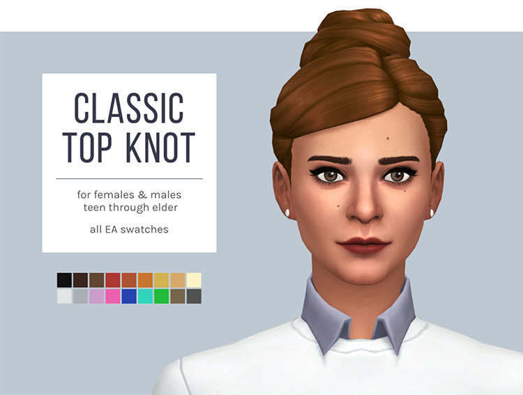 Classic Top Knot Sims 4 CC