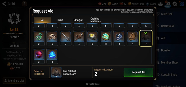 Guild Aid (Cursed Ashes) / Epic Seven