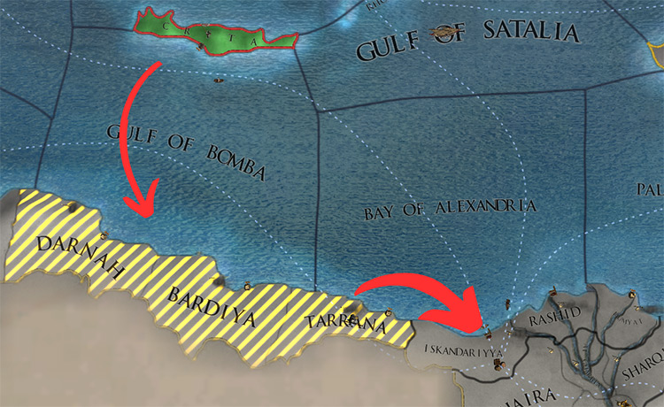 Claim the three provinces available to you and the ones adjacent to those if possible / EU4