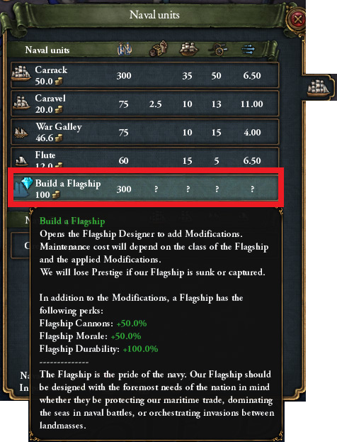 Build a flagship in the Production Interface (hotkey: B) / EU4