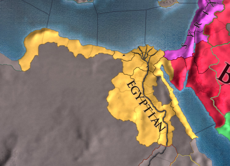Provinces that start with the Egyptian culture / EU4