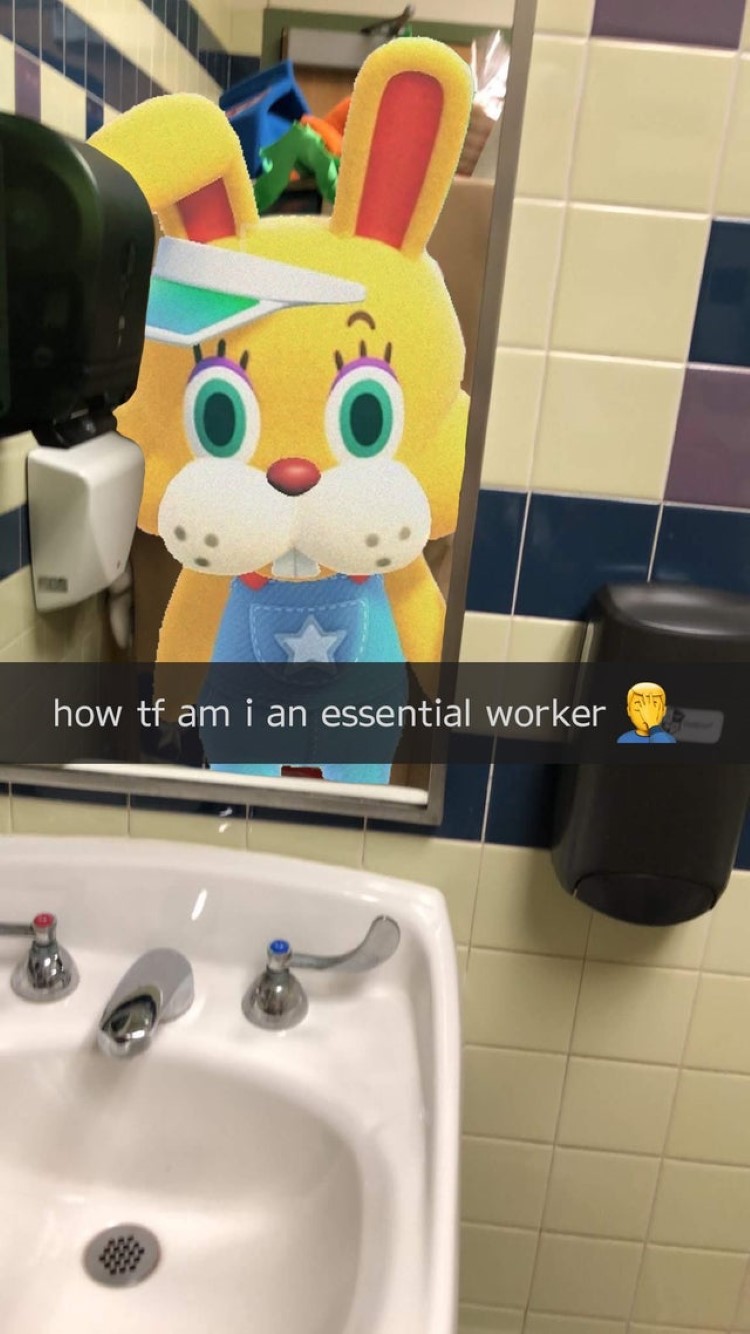 Yellow bunny is essential worker meme