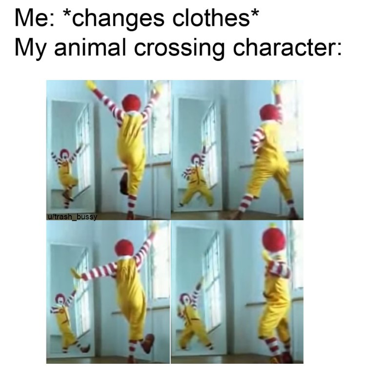 Animal Crossing Ronald McDonald dancing