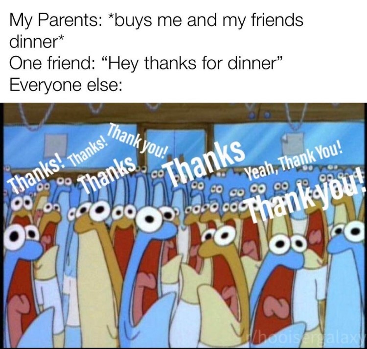 Spongebob thanks for dinner