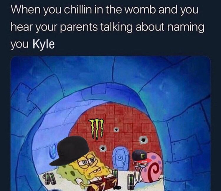 Spongebob baby in womb named kyle