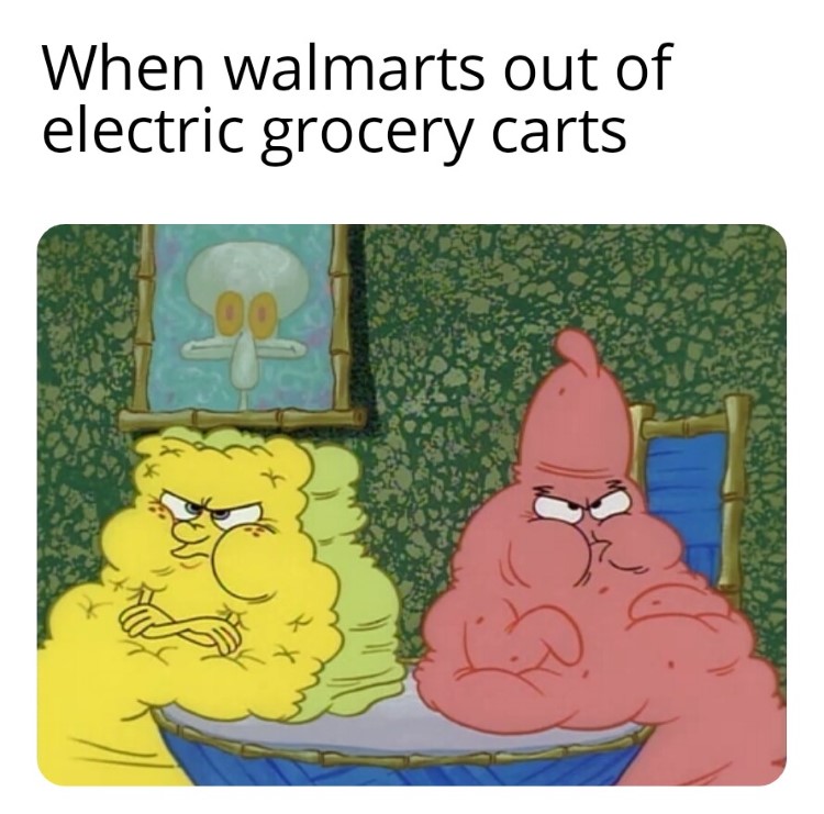 SpongeBob and Patrick need grocery scooters