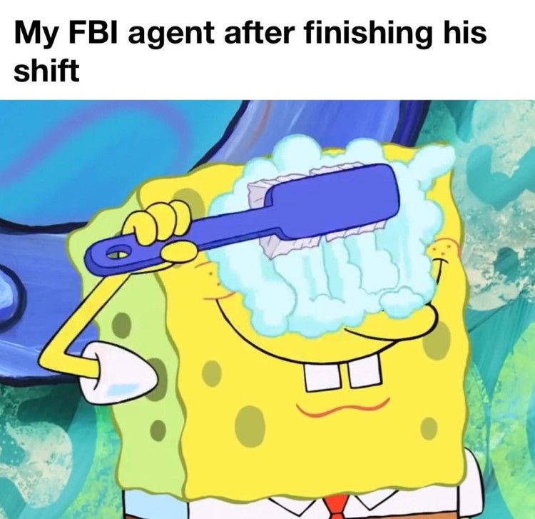 FBI agent after shift brushing eyes