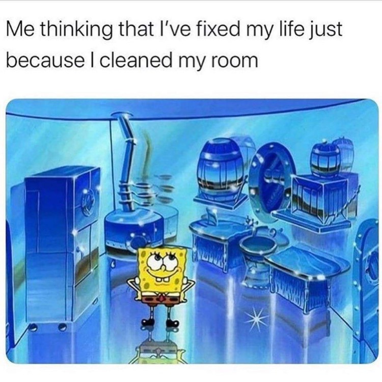 Cleaned room SpongeBob meme