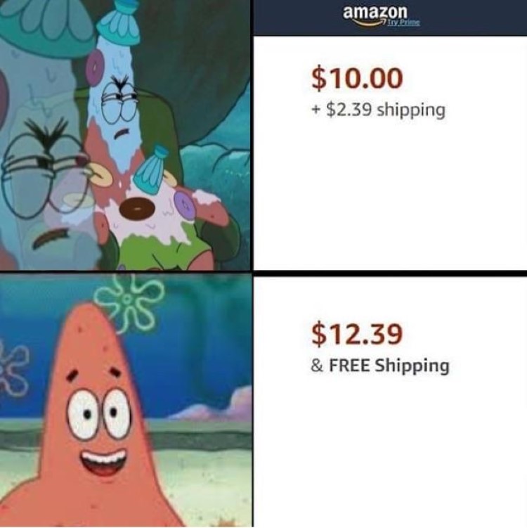 Patrick happy with free shipping
