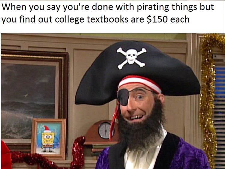 Patchy Pirate textbooks meme
