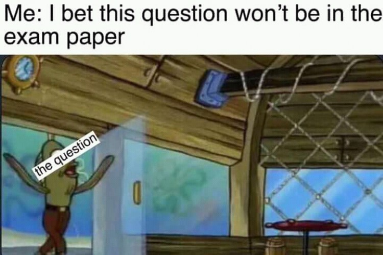 Question on exam paper meme