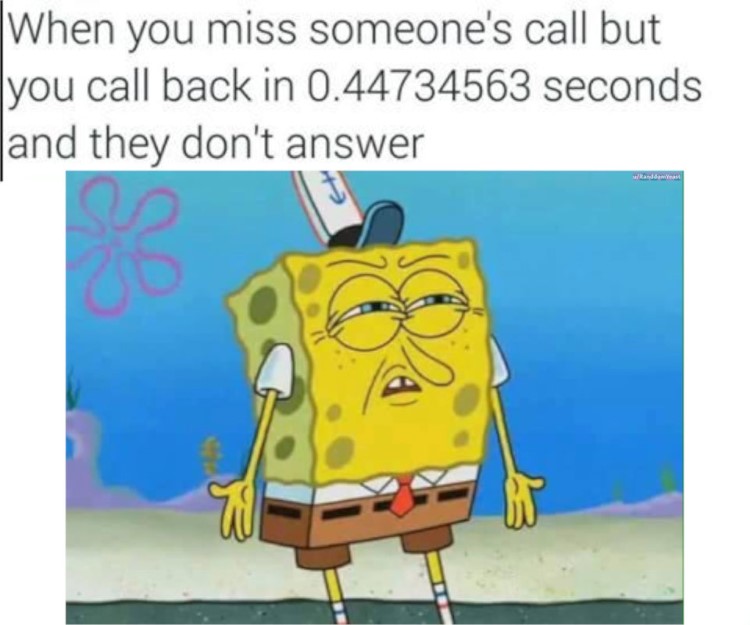 Missing phone call SpongeBob meme