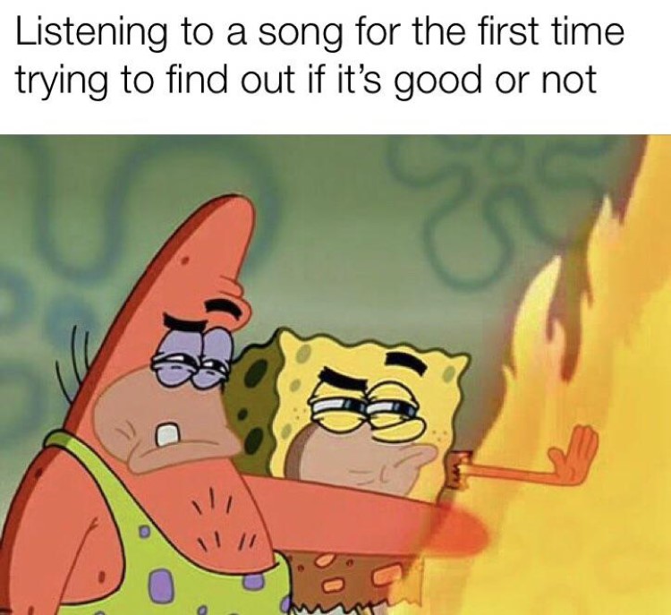 Testing if a song is good meme