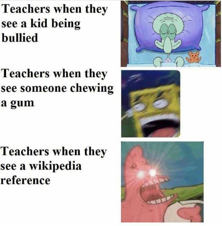Teacher wikipedia reference meme